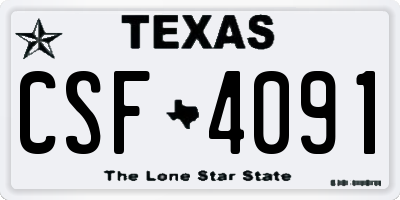 TX license plate CSF4091