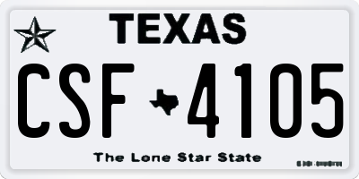 TX license plate CSF4105
