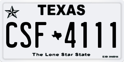TX license plate CSF4111