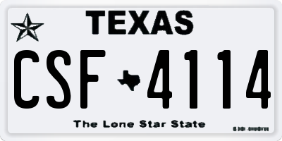 TX license plate CSF4114