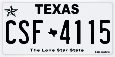 TX license plate CSF4115