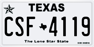 TX license plate CSF4119