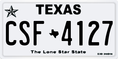 TX license plate CSF4127
