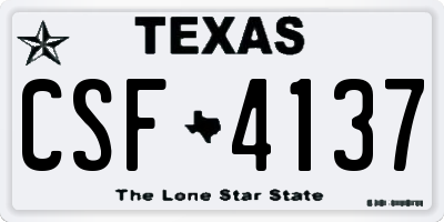 TX license plate CSF4137