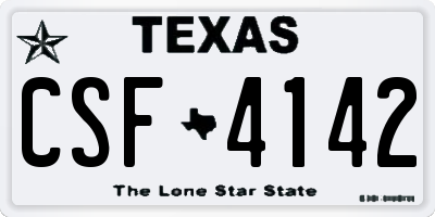 TX license plate CSF4142