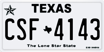 TX license plate CSF4143