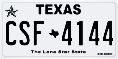TX license plate CSF4144