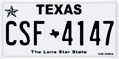 TX license plate CSF4147