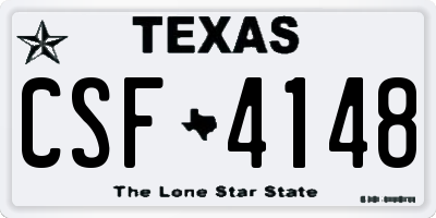 TX license plate CSF4148