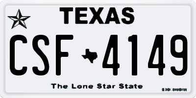 TX license plate CSF4149