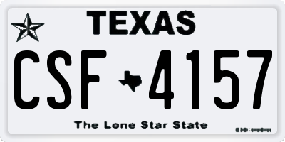 TX license plate CSF4157