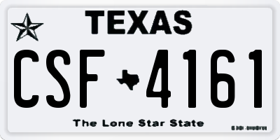 TX license plate CSF4161