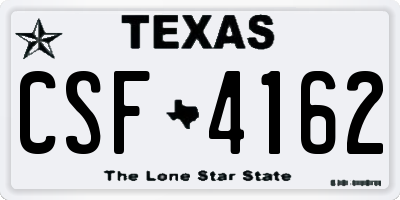 TX license plate CSF4162