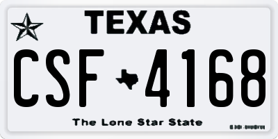 TX license plate CSF4168