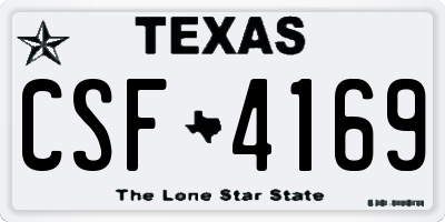 TX license plate CSF4169