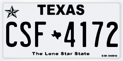 TX license plate CSF4172