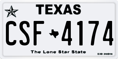 TX license plate CSF4174