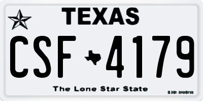 TX license plate CSF4179