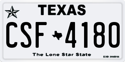 TX license plate CSF4180