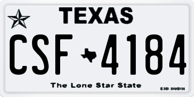 TX license plate CSF4184