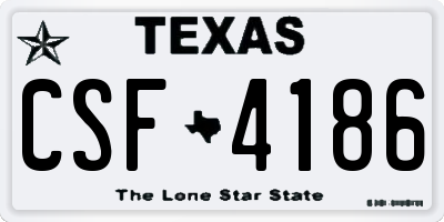 TX license plate CSF4186