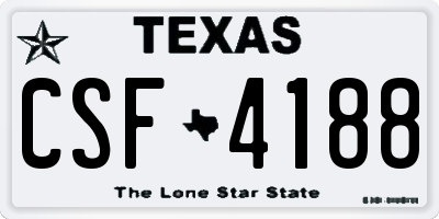 TX license plate CSF4188