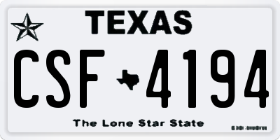 TX license plate CSF4194