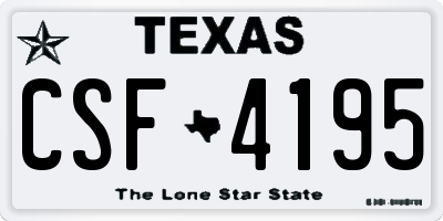 TX license plate CSF4195