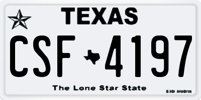TX license plate CSF4197