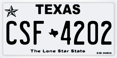 TX license plate CSF4202