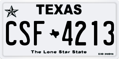 TX license plate CSF4213
