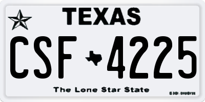 TX license plate CSF4225