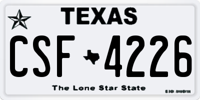 TX license plate CSF4226