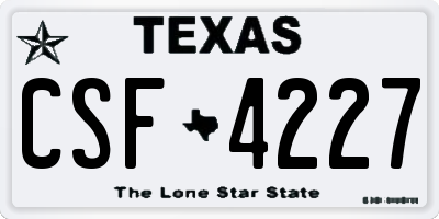 TX license plate CSF4227
