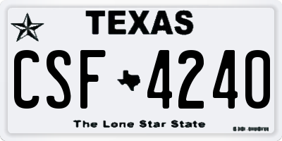 TX license plate CSF4240