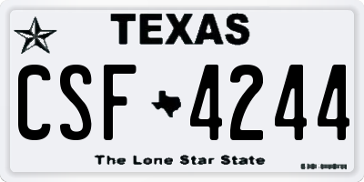 TX license plate CSF4244
