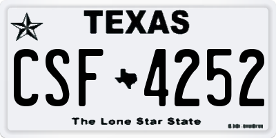 TX license plate CSF4252
