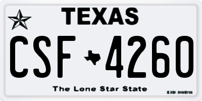 TX license plate CSF4260