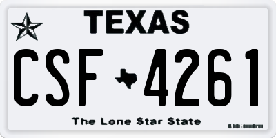 TX license plate CSF4261