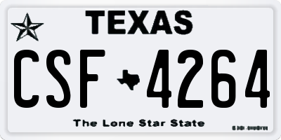 TX license plate CSF4264