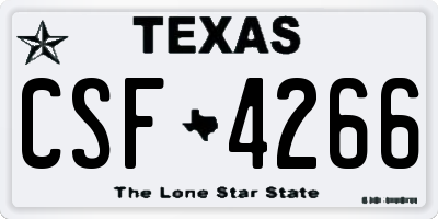 TX license plate CSF4266