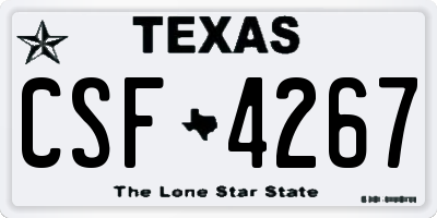 TX license plate CSF4267