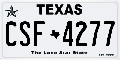 TX license plate CSF4277