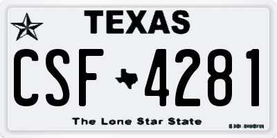 TX license plate CSF4281
