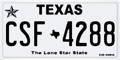 TX license plate CSF4288