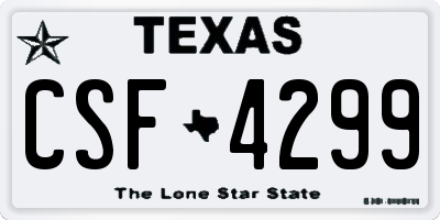 TX license plate CSF4299