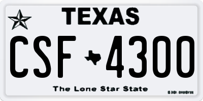 TX license plate CSF4300