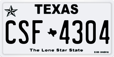 TX license plate CSF4304