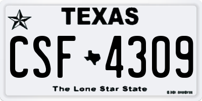 TX license plate CSF4309