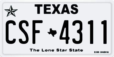 TX license plate CSF4311